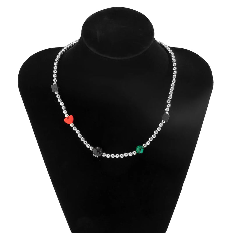Lucky Number Eight Dice Choker Necklace Men Women Jewelry