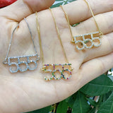 Lucky Number Necklace 111-999 Plated Chain CZ Angle Number Women Charms Jewelry
