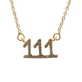 Lucky Number Necklace 111-999 Plated Chain CZ Angle Number Women Charms Jewelry
