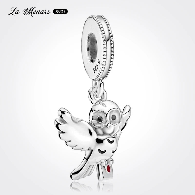 Lucky Owl Bead Charms for Charm Bracelets 100% SSilver Plating