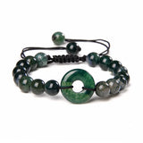 Labradorite Stone Bracelet Lucky Peace Buckle Charms