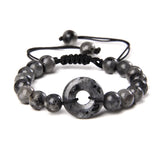 Labradorite Stone Bracelet Lucky Peace Buckle Charms