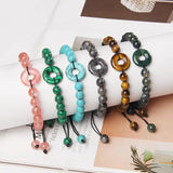 Labradorite Stone Bracelet Lucky Peace Buckle Charms