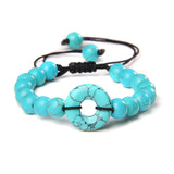 Labradorite Stone Bracelet Lucky Peace Buckle Charms