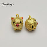 Lucky Pig Metal Jingle Bell Charms DIY Craft Pendant Accessories