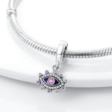 Lucky Pink Evil Eye Dangle Charm for Bracelet Necklace Pendant Beads