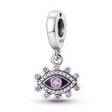 Lucky Pink Evil Eye Dangle Charm for Bracelet Necklace Pendant Beads