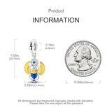 Egyptian Scarab Dangle Charm for Bracelet Necklace Silver Women Pendants