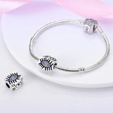 Lucky Protective Eye Beads Totems Charm for Bracelet Necklace Silver