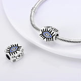 Lucky Protective Eye Beads Totems Charm for Bracelet Necklace Silver