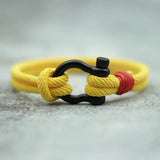 Red Milan Rope Bracelet with Horseshoe Buckle