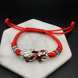Red Rope Bracelet Lucky Charm Pixiu Tibetan Buddhist Knot