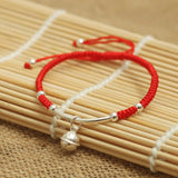 Red Rope Bracelet & Bangle 925 Silver Women's Amulet Charm Bell Buddha Jewelry
