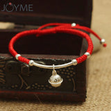 Red Rope Bracelet & Bangle 925 Silver Women's Amulet Charm Bell Buddha Jewelry