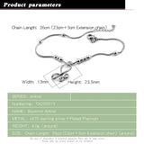 925 Silver Butterfly Anklet Round Bead Chain Girl Party Accessory