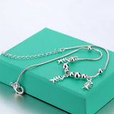 925 Sterling Silver Fishbone Anklet for Women