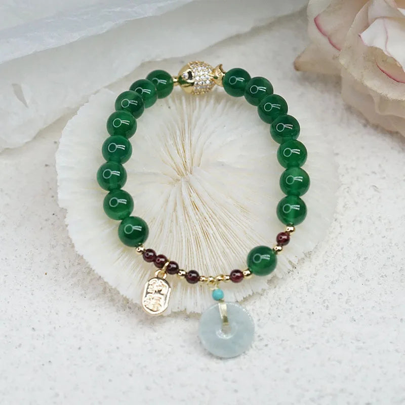 Natural Jade Pendant Fish Bracelets for Women Fine Jewelry ASL245