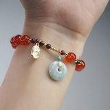 Natural Jade Pendant Fish Bracelets for Women Fine Jewelry ASL245