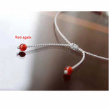 Lucky Garnet Red/Silver Braid Bracelet for Women YBR690