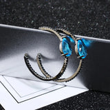 Sonny Brazil Hoop Earrings With 3 Crystal Huggie Brincos