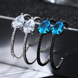 Sonny Brazil Hoop Earrings With 3 Crystal Huggie Brincos
