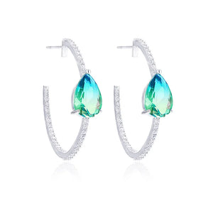 Sonny Brazil Hoop Earrings With 3 Crystal Huggie Brincos