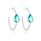 Sonny Brazil Hoop Earrings With 3 Crystal Huggie Brincos
