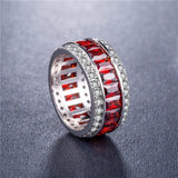 Sonny Classical CZ Crystal Ring Vintage Wedding Band Promise Engagement Rings