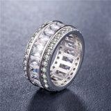 Sonny Classical CZ Crystal Ring Vintage Wedding Band Promise Engagement Rings
