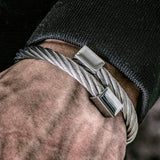 Stainless Steel Hemp Rope Men Bracelet 6MM