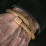 Stainless Steel Hemp Rope Men Bracelet 6MM
