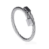 Stainless Steel Hemp Rope Men Bracelet 6MM
