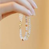 Lucky Thin 3mm  Natural Rutilated Quartz Beaded Bracelet 14k Fine Jewelry
