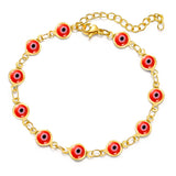Colorful Evil Eye Bracelet for Women Adjustable Metal Chain