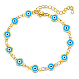 Colorful Evil Eye Bracelet for Women Adjustable Metal Chain