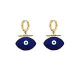 Turkis Demon Eyes Punk Rock Earrings Vintage Chunky Twisted Statement