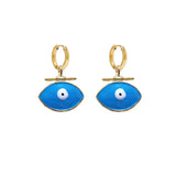 Turkis Demon Eyes Punk Rock Earrings Vintage Chunky Twisted Statement