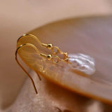 Baroque Pearl Earrings 18k Hook Cultured Women Gift Mother's