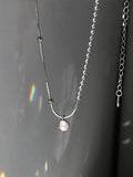 925 Silver Lucky Peas Letter Necklace for Women