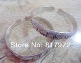 Chinese Zodiac Signs Silver Bracelet Vintage Cuff Bangle Gift