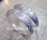 Chinese Zodiac Signs Silver Bracelet Vintage Cuff Bangle Gift