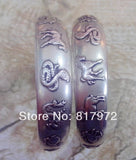 Chinese Zodiac Signs Silver Bracelet Vintage Cuff Bangle Gift