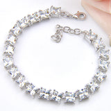 Tennis Bracelets Crystal Zirconia Gems Silver Chain Wedding Party