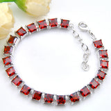 Tennis Bracelets Crystal Zirconia Gems Silver Chain Wedding Party