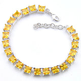 Tennis Bracelets Crystal Zirconia Gems Silver Chain Wedding Party