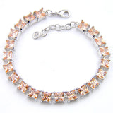 Tennis Bracelets Crystal Zirconia Gems Silver Chain Wedding Party