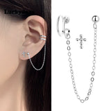 Luckydays Ear Cuff Clip Chain Tassel Clip Earring Cross Earrings For Women
