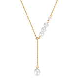 Luckydays Pearl Tassel Necklace French Style Clavicle Chain Gift
