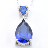Vintage Crystal Zircon Pendant 2 Pcs/Lot Silver Plated Wedding Gift Necklace