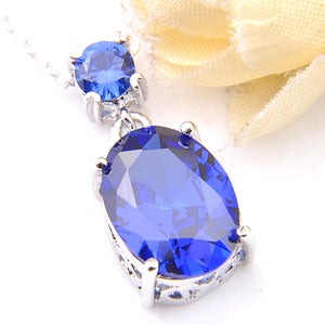 Vintage Crystal Zircon Pendant 2 Pcs/Lot Silver Plated Wedding Gift Necklace